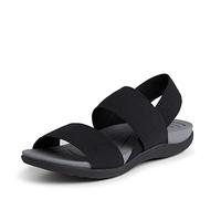 Dearfoams Sandalia original Comfort Sloane con correa trasera y puntera abierta para mujer, Negro, 38 EU