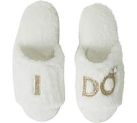 Dearfoams Women's Bride/Bridesmaid I Do & I Do Crew Giftable Wedding Slide Slipper, M US, Bride I Do, Medium