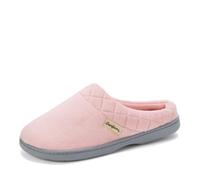 Dearfoams Women's Indoor/Outdoor Memory Foam Darcy Microfiber Velour Clog, Wide Widths Slipper, Pale Mauve, Large