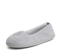 Dearfoams Women's Rebecca Lightweight Cozy Memory Foam Closed Back Slipper with Wide Widths, Sleet Chenille, 11-12