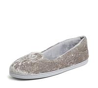 Dearfoams Women's Rebecca Microfiber Velour Closed Back Slipper, Sleet Crushed Velvet, 3/4 UK