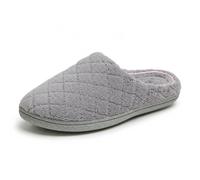 Dearfoams Women's Velour Clog Slipper, gris medio, X-Large Wide