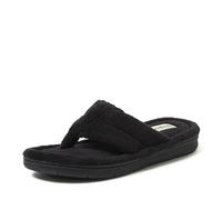 Dearfoams Zapatillas de estar por casa Melanie para mujer, Negro, 40/41.5 EU