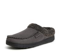 Dearfoams - Zuecos Brendan de espuma viscoelástica transpirables para interiores y exteriores para hombre con anchura amplia, Pavement, 13-14 Wide