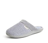 Dearfoams - Zuecos de chenilla con pantuflas acolchadas para mujer, Gris (Sleet), X-Large
