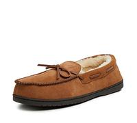 Dearfoams80313 - Mocasín de ante auténtico con lazo Mujer , Marrón (Castaño), 12 M US