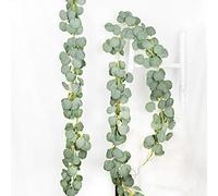 DearHouse 2 guirnaldas Artificiales de eucalipto de Seda sintética, Hojas de eucalipto, guirnaldas Hechas a Mano para decoración de Pared de Boda, 1,6 m