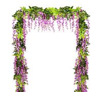 DearHouse Guirnalda de glicinas Artificiales de Seda de 6.6 pies/Pieza de 6.6 pies/Pieza - Flores Colgantes de Seda para el hogar, jardín, Ceremonia al Aire Libre, Arco de Boda,
