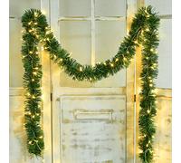 DearHouse Guirnalda de Navidad de 16.4 pies con 40 luces LED, decoración verde de día festivo para exterior o interior, jardín artificial, o decoraciones de fiesta de vacaciones