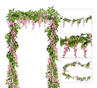 DearHouse - Paquete de 4 guirnaldas de glicinas Artificiales de Seda de 2 m para jardín, hogar, jardín, Ceremonia, Arco de Boda, decoración Floral