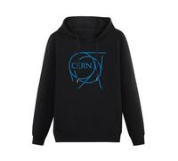 DearIrean CERN European Nuclear Institute Symbol Logo Hoody Unisex Long Sleeve Hooded with Pocket Black XL