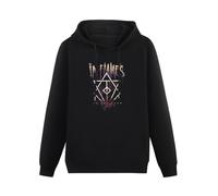 DearIrean in Flames Band Hooded Mens Fashion Shirt Cotton Hoodie Shirts Hoody Unisex Ptinted Hoodies Long Sleeve Men's Hooded with Pocket Black, Negro , M