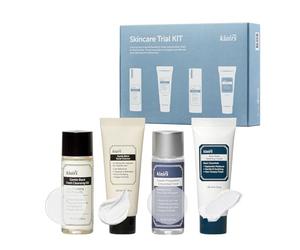 DearKlairs Kits de prueba para el cuidado de la piel, 4 minis, aceite limpiador, limpiador, tónico, crema, artículos imprescindibles para viajes, regalos para mujeres, rellenos de medias para adultos