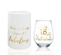 DEARLIVES Copas de vino de 18 cumpleaños, copas doradas de 17 onzas para mujeres y hombres, decoraciones de fiesta