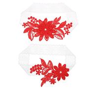 DEARMAMY 1 Juego Anillo De Encaje Nupcial Broches Grandes Para Mujer Ligas Para La Novia Women Boda Traje De Fiesta Azul Mujer Ligas De Baile Trajes De Damas Rojo Cordón