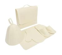 DEARMAMY 1 Juego Bolsa De Almacenamiento De Guantes De Tapa De Ducha De Sauna Absorbente Sombrero Que Absorbe El Sudor Sombrero De Sauna De Lana Pero Gorras Sintió