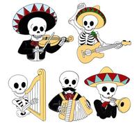 DEARMAMY 1 Juego Broche De Calavera Patas Junta Titulares Cuerpo Accesorios Broche De Aleación Broche De Cráneo Broches En Forma De Calavera Broche Pin Para Mujer Moda Alfiler 5 Piezas