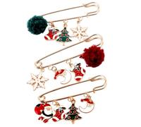 DEARMAMY 1 Juego Broche Navideño Para Mujer Zapatillas De Spa Máscara De Imperdibles Envoltura De Tela Sintética Alfiler Para Chaqueta Collar Ovalado Deslizador De 3 piezas