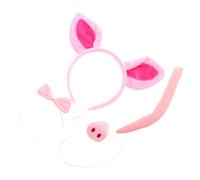 DEARMAMY 1 Juego Conjunto de Disfraz de Cerdito para Orejas Nariz Falsa y Pajarita Decorativa Accesorios de Cosplay para Fiestas de Halloween Cumpleaños