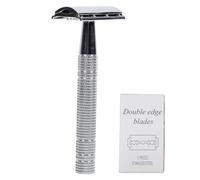 DEARMAMY 1 Juego Maquinilla De Afeitar Cortador Para Dar Forma a Las Cejas Barba Afeitadora Manual Barcera Máquina De Afeitar De La Vendimia Aleación De Zinc Plata