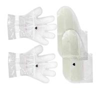 DEARMAMY 1 Juego Set de cera de película de mano de pies de manos guantes el plastico Transparent