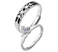 DEARMAMY 1 Par anillo de joyas del pie anillos apilables para mujer clave valentines day regalitos cumpleaños anillos de declaración anillo de aniversario aleación