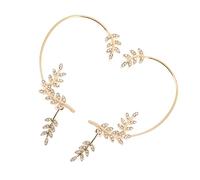 DEARMAMY 1 Par De Pendientes Con Clip De Hoja De Diamantes De Imitación Pendientes Estilo Jade Con Forma De Rama Dorada Para Mujeres Y Niñas Joyería Para Las Orejas