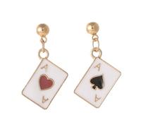 DEARMAMY 1 Par De Pendientes De Póquer Broche De Póquer Jugando A Las Cartas Pendientes De Espadas De Póquer Jugando A Las Cartas De Mano Broche Pin Pendiente Aros Para Mujer Pendiente De