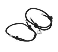 DEARMAMY 1 Par el amor atrae pulsera Brazalete romántico pulseras a juego para parejas cadena de mano pulsera de de cumpleaños cadena de muñeca de cuerda Black