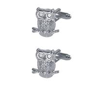 DEARMAMY 1 Par Gemelos Accesorio atar perillas puerta búho twinner tamishome gala menaje complementos hombre adornos de puño masculino pernos prisioneros del manguito masculino cobre Silver
