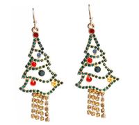 DEARMAMY 1 Par pendientes arbol de navidad árbol decoración christmas christmas presents pendientes de mujer pendiente del festival colgante pendientes de estilo navideño aleación