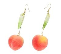 DEARMAMY 1 Par Pendientes De Melocotón Pendientes De Moda Pendientes Únicos Pendientes Llamativos Pendientes De Durazno Pendientes Colgantes Pendientes De Encanto Aleación