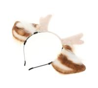 DEARMAMY 1 Pc Diadema con orejas de cuerno de ciervo venda disfraz de cuernos de reno cabello diadema de alce linda preciosas cintas para el pelo de fiesta tela