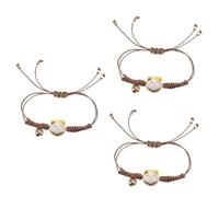DEARMAMY 1 Pc Pulsera De Gatito De Cerámica Pulsera De Hilo Anudado Pulseras De Papel para Eventos Aniversario Talón Furgoneta Mejor Pulsera Joyas Aleación Yellow
