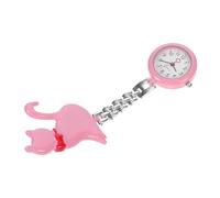 DEARMAMY 1 Pc Reloj De Bolsillo Reloj Insignia Relojes Fob Para Enfermeras Reloj Colgante De Enfermera Enfermeras Fob Reloj Digital Reloj Clip Reloj De Gato Rosa Espejo De Vidrio Ordinario