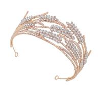 DEARMAMY 1 Pieza Crown Prop Baroque Style Tiara para Bodas y Fiestas para Niñas y Adultas Accesorio Decorativo de Novia