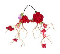 DEARMAMY 1 Tocado De Cuerno De Ciervo Para Fiesta De Festival Tocado De Cuero Auténtico Con Decoración Floral Diadema De Cuerno Para Todas Las Edades.