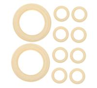 DEARMAMY 10 piezas Aros de Madera Natural para Manualidades Anillos sin Terminar para DIY Macramé Joyería Decoración Floral Proyectos Creativos