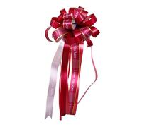 DEARMAMY 10 Piezas Arte Latte Lazo decoración Fiesta Girar Lazos Azules para Envolver Wedding Decoration Lazo para Tirar de Papel de Flor de tirón de el plastico Rojo
