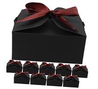 DEARMAMY 10 Piezas Caja De Obsequio Kraft Caja De Obsequio Negra Bolsitas De Papel Pequeña Organizadores y Manualidades Para Bodas y Fiestas