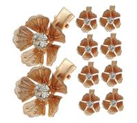 DEARMAMY 10 Piezas horquilla de flores gemas para el cabello clip de garra grande women Gel accesorios para el cabello de flores pinza para el cabello para cabello aleación Golden