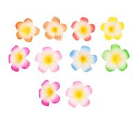 DEARMAMY 10 Piezas Pinzas Cabello Flores de Plumeria Tropicales, Cómodas y Elegantes, Hechas de Eva y Metal, para Vacaciones Playa y Uso Diario Varios estilos