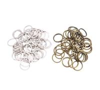 DEARMAMY 100 piezas Anillas Llaveros Planas de Metal Vintage Diseño Retro para Llaves Hogar y Coche Latón Antiguo Blanco para Manualidades y Joyería DIY