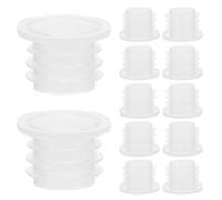 DEARMAMY 100 Tapones de Plástico para Botella Anilla Antidesbordamiento Sellado Resistente Color Blanco Tamaño 11 Reutilizables para Botellas de Agua Jugo y Bebidas Caseras