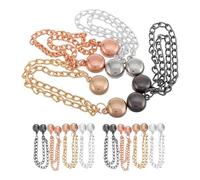 DEARMAMY 12 Pinzas Magnéticas para Ropa con Cadena Hebillas Magnéticas para Ajustar Mangas y Dobladillos Clips Metálicos para Suéteres y Cárdigans Juego de 12 Piezas en Negro Plata