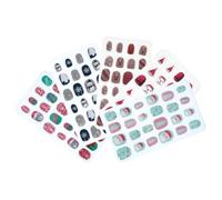 DEARMAMY 120 Piezas Uñas Postizas para Uñas Postizas para Festival ABS Fáciles de Aplicar Adhesivas para Nail Art Navidad para Niñas Varios estilos