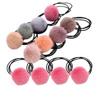 DEARMAMY 12piezas Anillo De Bola De Pelo Coleteros Pompones Gomas Elásticas Pelo Accesorios Para Niñas Para Uso Diario El Colegio