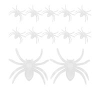 DEARMAMY 12piezas Arañas Luminosas de Plástico para Decoración de Halloween Figuras Miniatura Que Brillan la Oscuridad para Jardín y Oficina