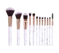 DEARMAMY 12piezas Brochas De Maquillaje Mango De Mármol y Cerdas De Nailon Kit De Brochas Para Cosméticos Para Aplicar Polvos Mujeres