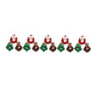 DEARMAMY 15 Piezas Coleteros Navideños de Peluche con de Santa Árbol y Accesorios Suaves y Elásticos para Pelo de Mujer y Niña Fiestas y Diario